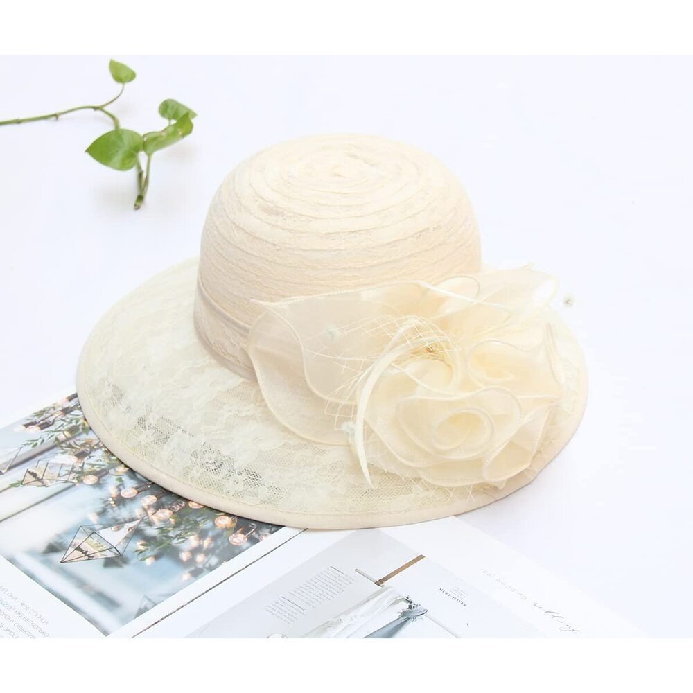 6784 Women's Organza Cloche Bowler Hat Church Kentucky Derby Fascinator - Picture 3 of 3